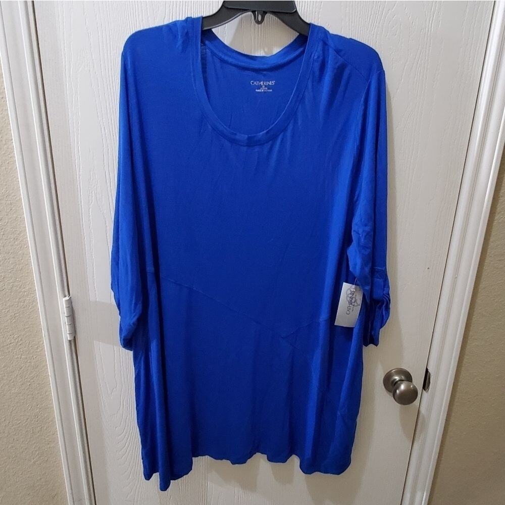 Catherines blue tunic length shirt 22/24 new!!!!